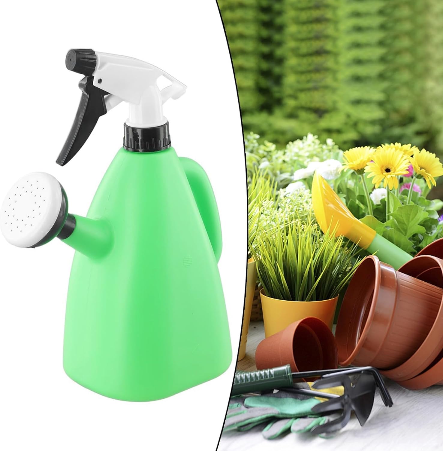Durable Plastic Watering Can and Spray Bottle for Home Gardening