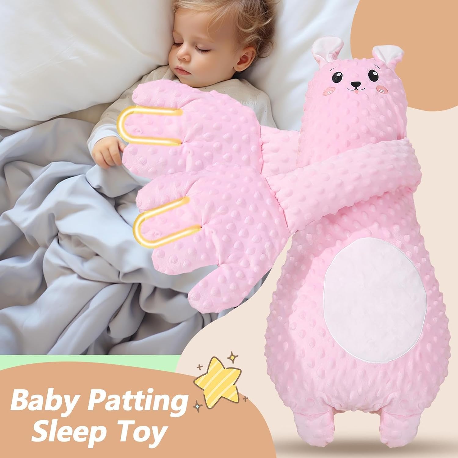 HOMERO Baby Soothing Palm Hug Plush Toy with Remote Patting System