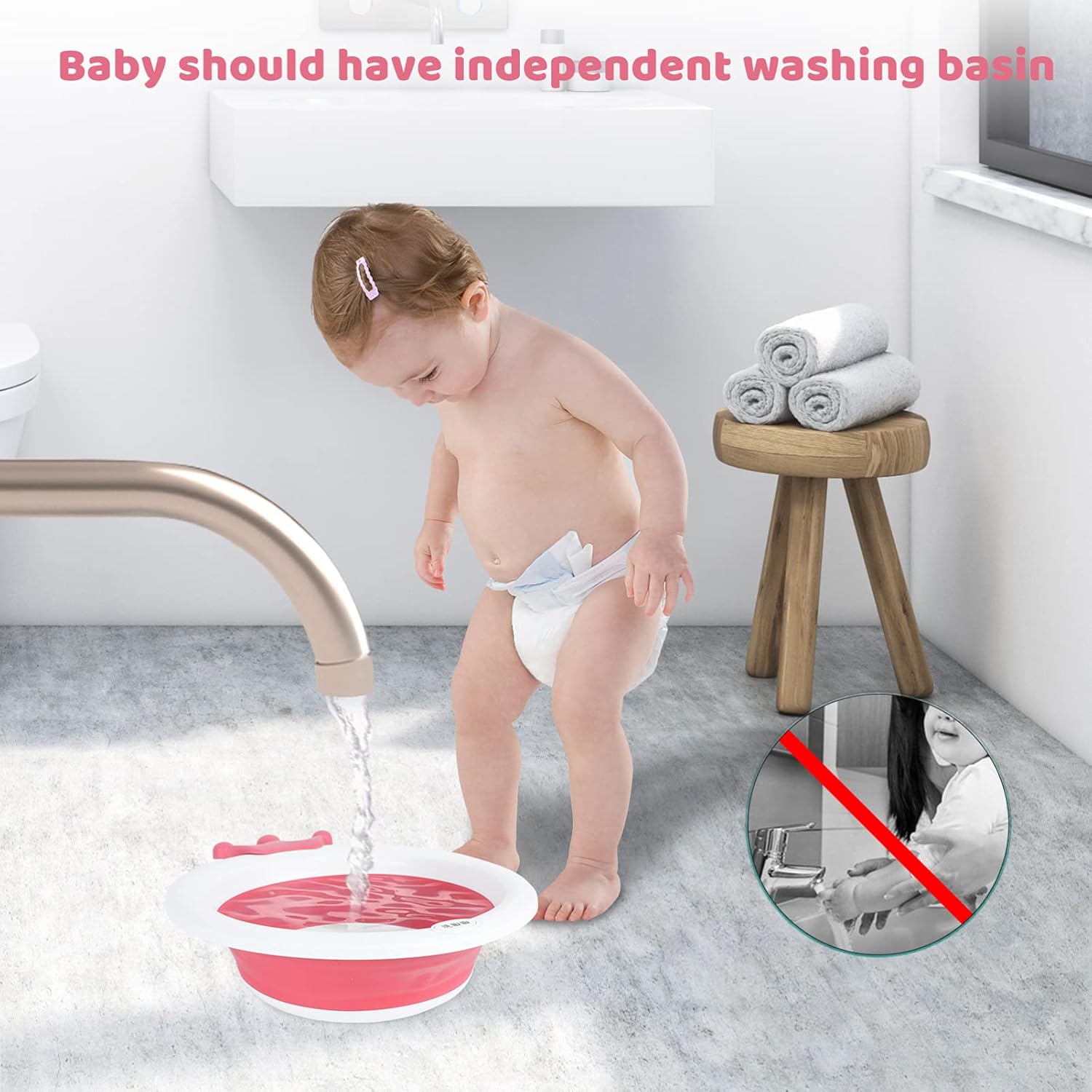 Homero Cute Cartoon Baby Wash Basin with Durable Design