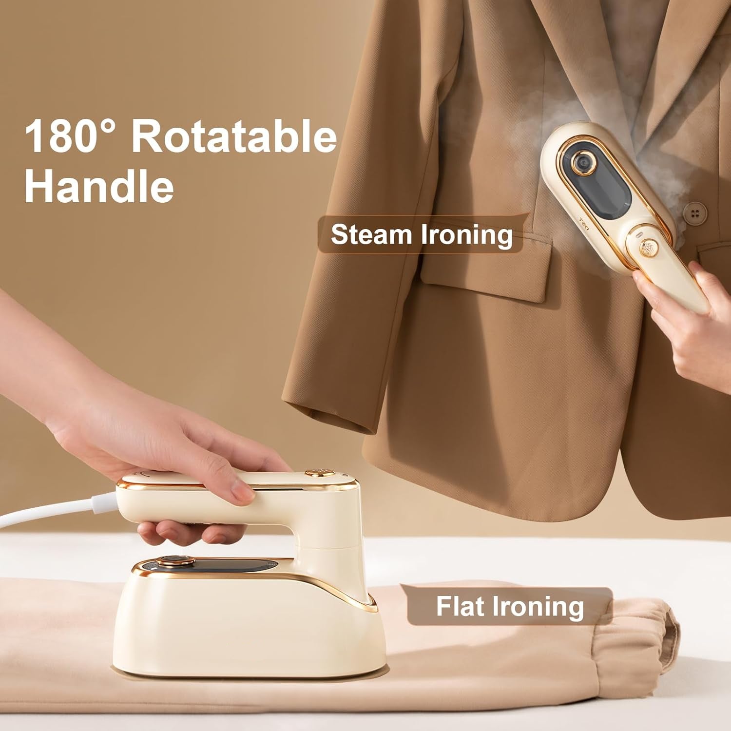HOMERO Foldable Garment Steamer with Dual-Mode Ironing - 150ml Tank