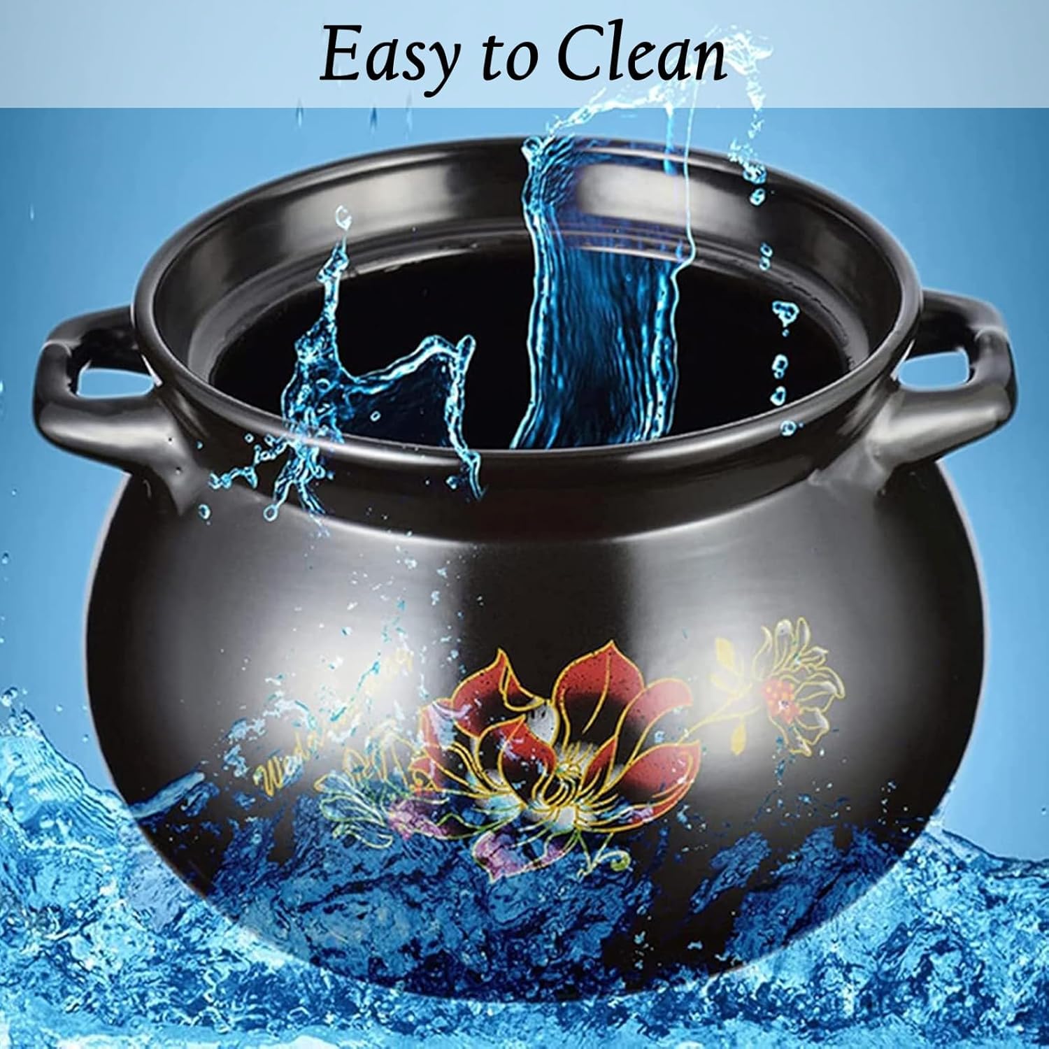 Ceramic Casserole Pot – Round Stoneware with Dual Handles