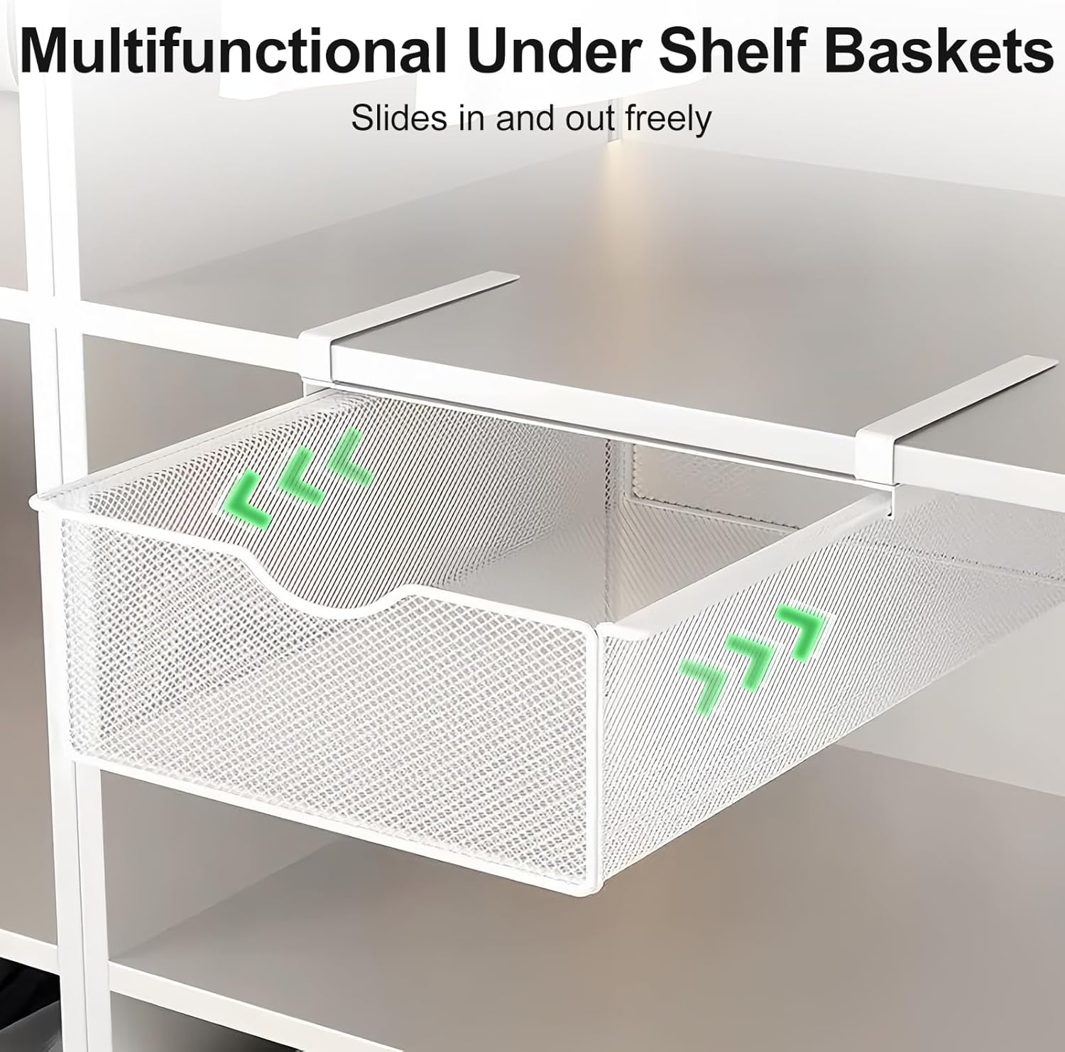 HOMERO Closet Pull Out Basket Smooth Sliding Drawer Organizer