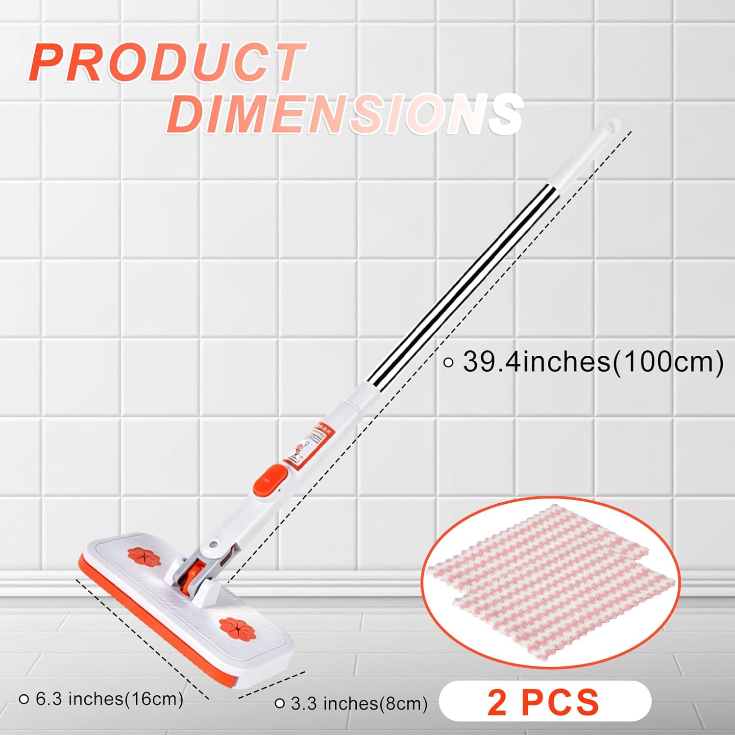 Dry Wet Cleaning Floor Mop with Flexible Clip and Washable Cloth