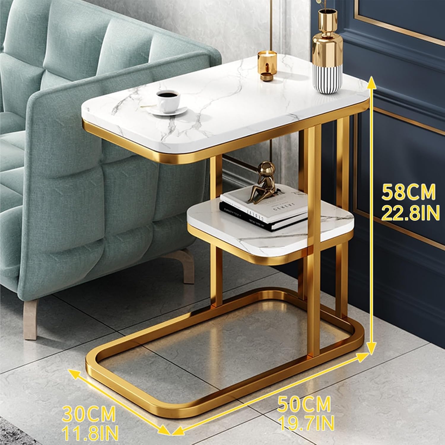 Modern C Shape Metal Sofa Side Table