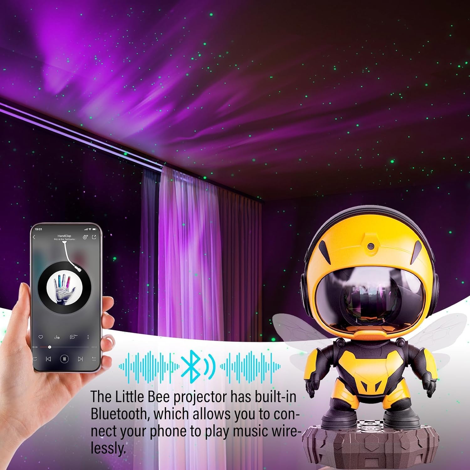 BeeStar LED Projector for Kids Room with Timer and Remote