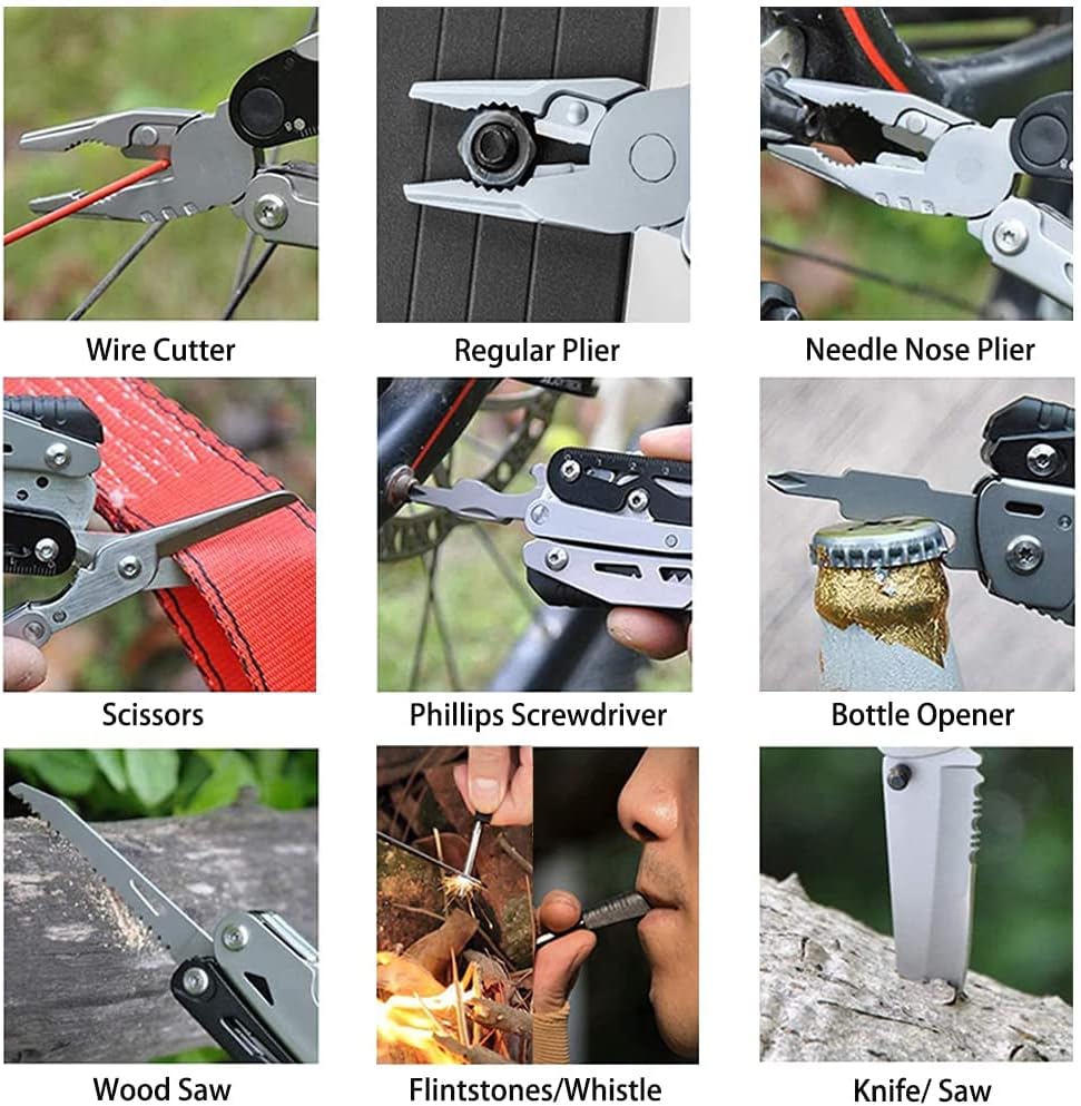 22 In 1 Stainless Steel Multi Tool with Detachable Scissors Survival Kit