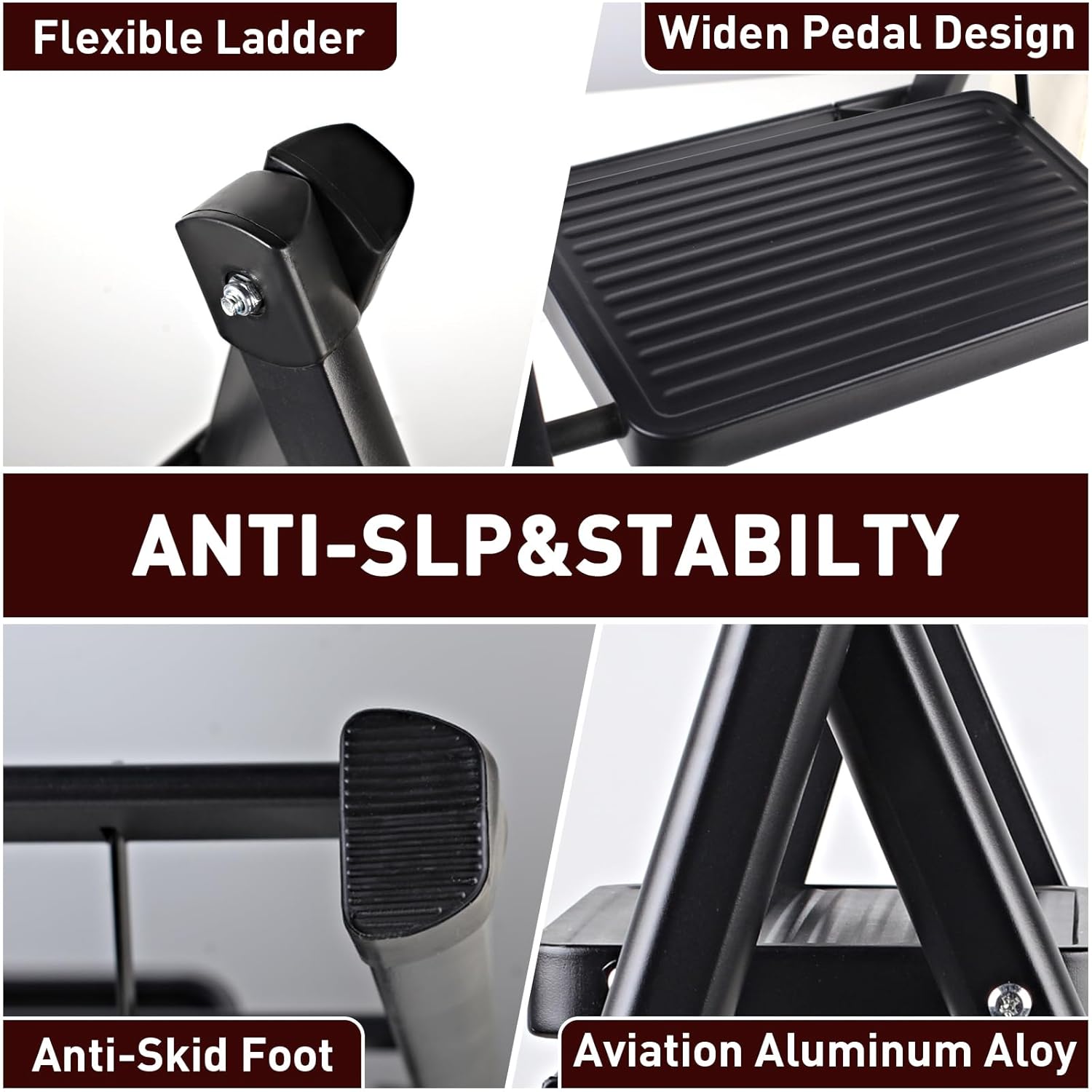 Multipurpose Heavy Duty Non Slip Wide Pedals Step Ladder