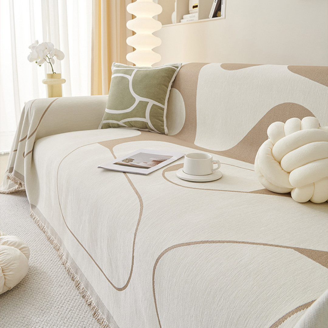 Unique Pattern Chenille Fabric Luxury Reversible Sofa Throw Cover