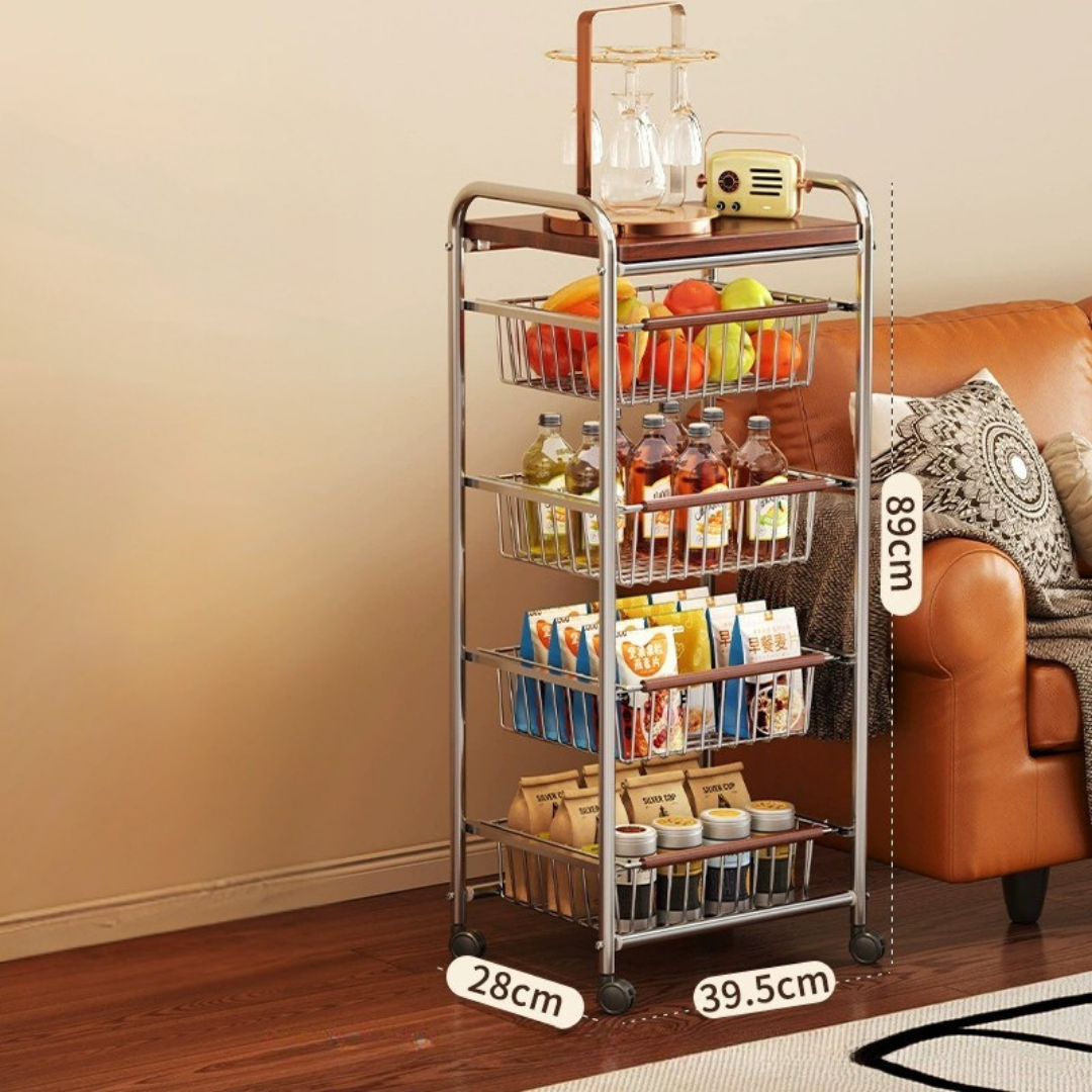 HOMERO Multi Tier Rolling Utility Storage Cart with Wheels - 5 Layer