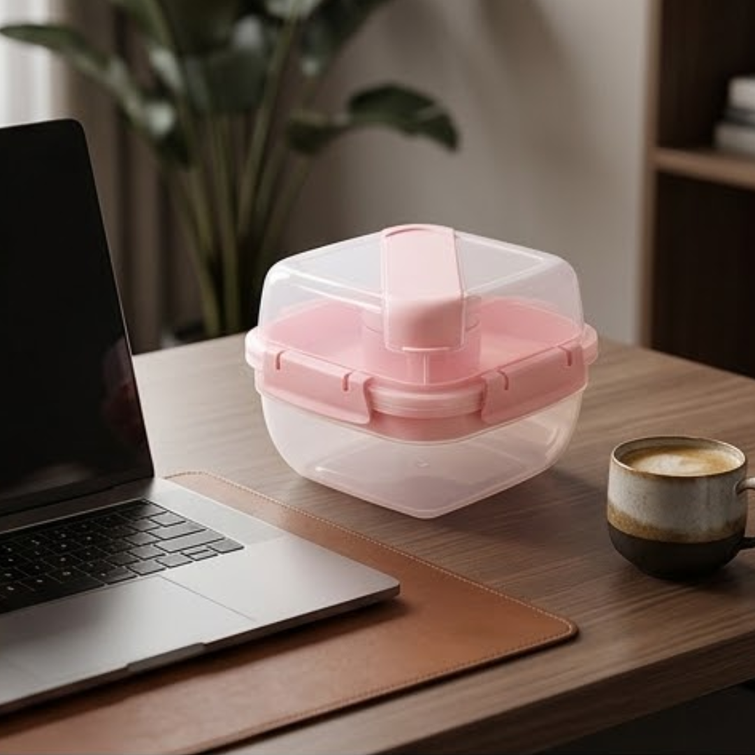 Double Layer Fruit Salad Lunch Box with Leakproof Compartments