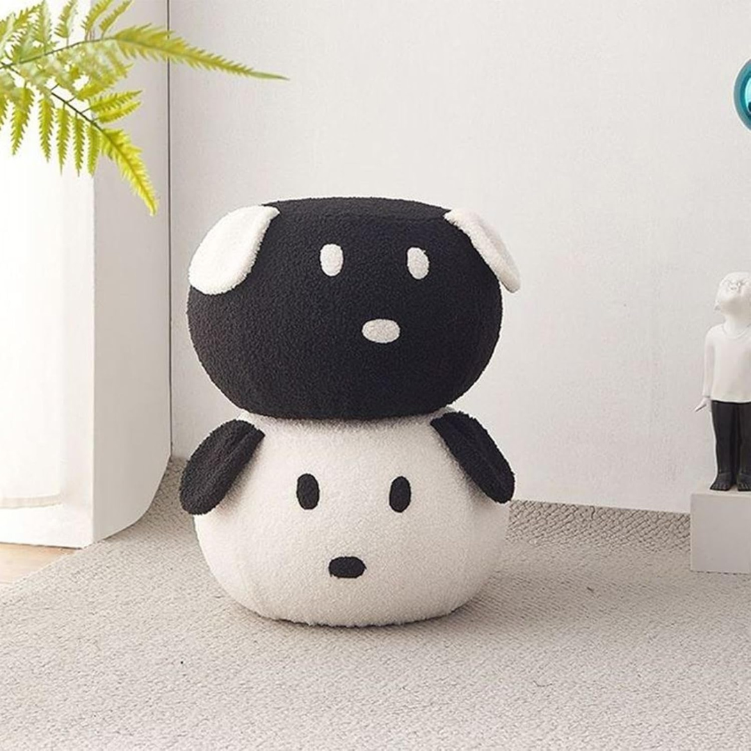 HOMERO Animal Shaped Footstool with Padded Plush Seat