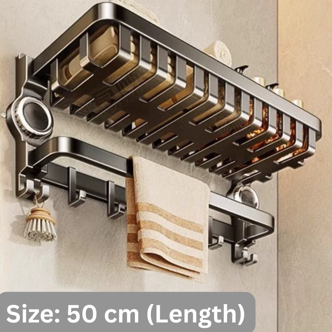 HOMERO Multi-Use Stainless Steel Space Saving Folding Storage Rack - 50cm