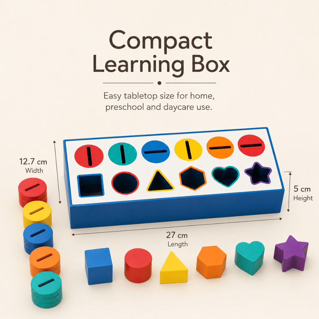 HOMERO Montessori Color Shape Classification Wooden Build Box Toy 10 Hole Set