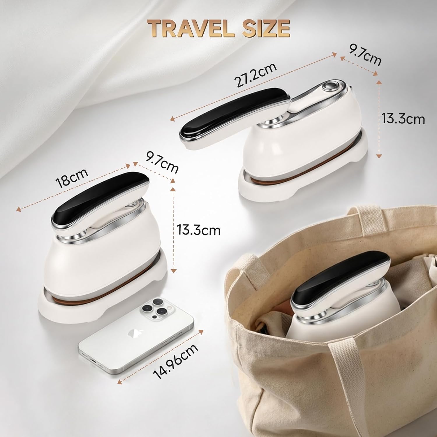 6 In 1 Portable Clothes Steamer with LED Touch Screen (1300W Fast Heating 160ML Capacity)