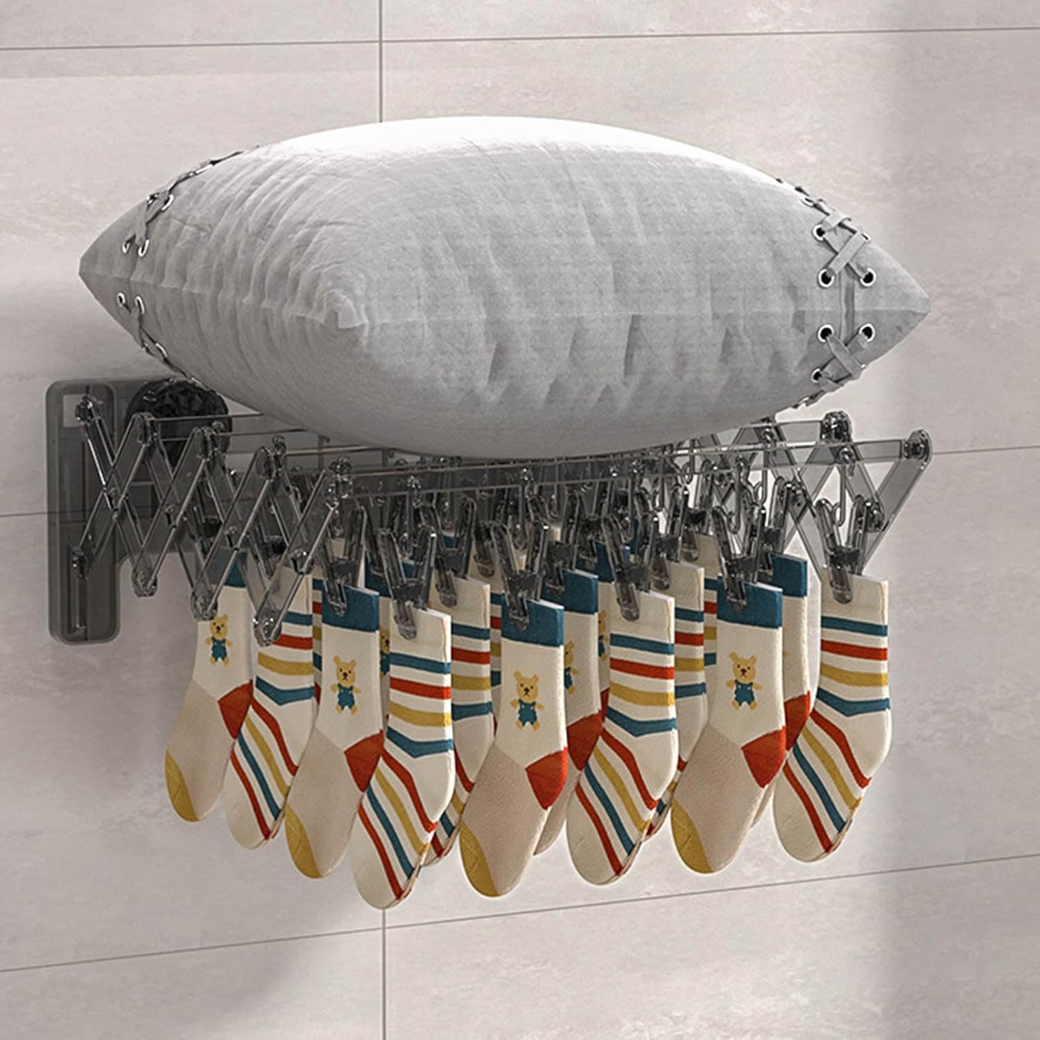 Homero Foldable Sock Drying Rack with Suction Cup Space Saving Design
