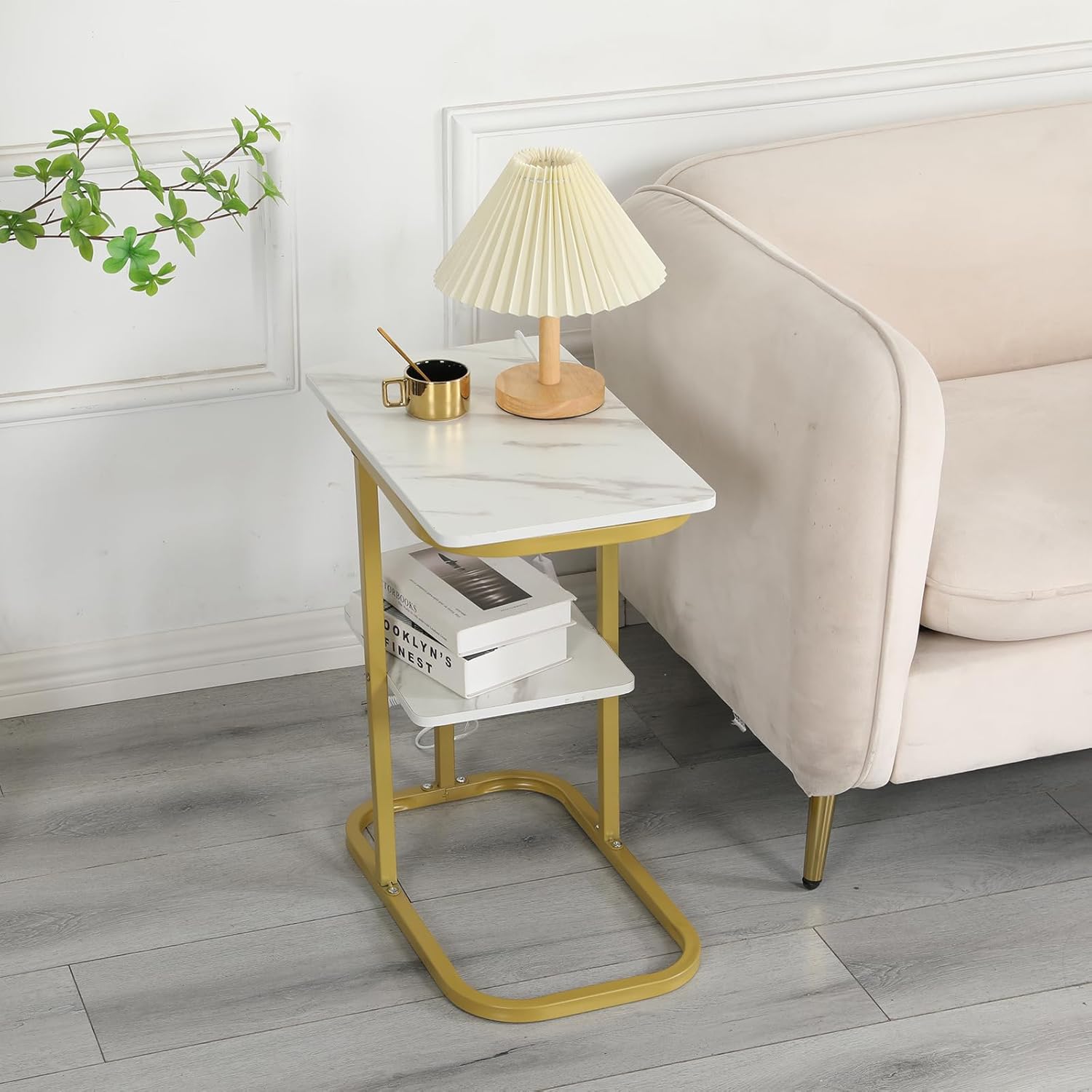 Modern C Shape Metal Sofa Side Table