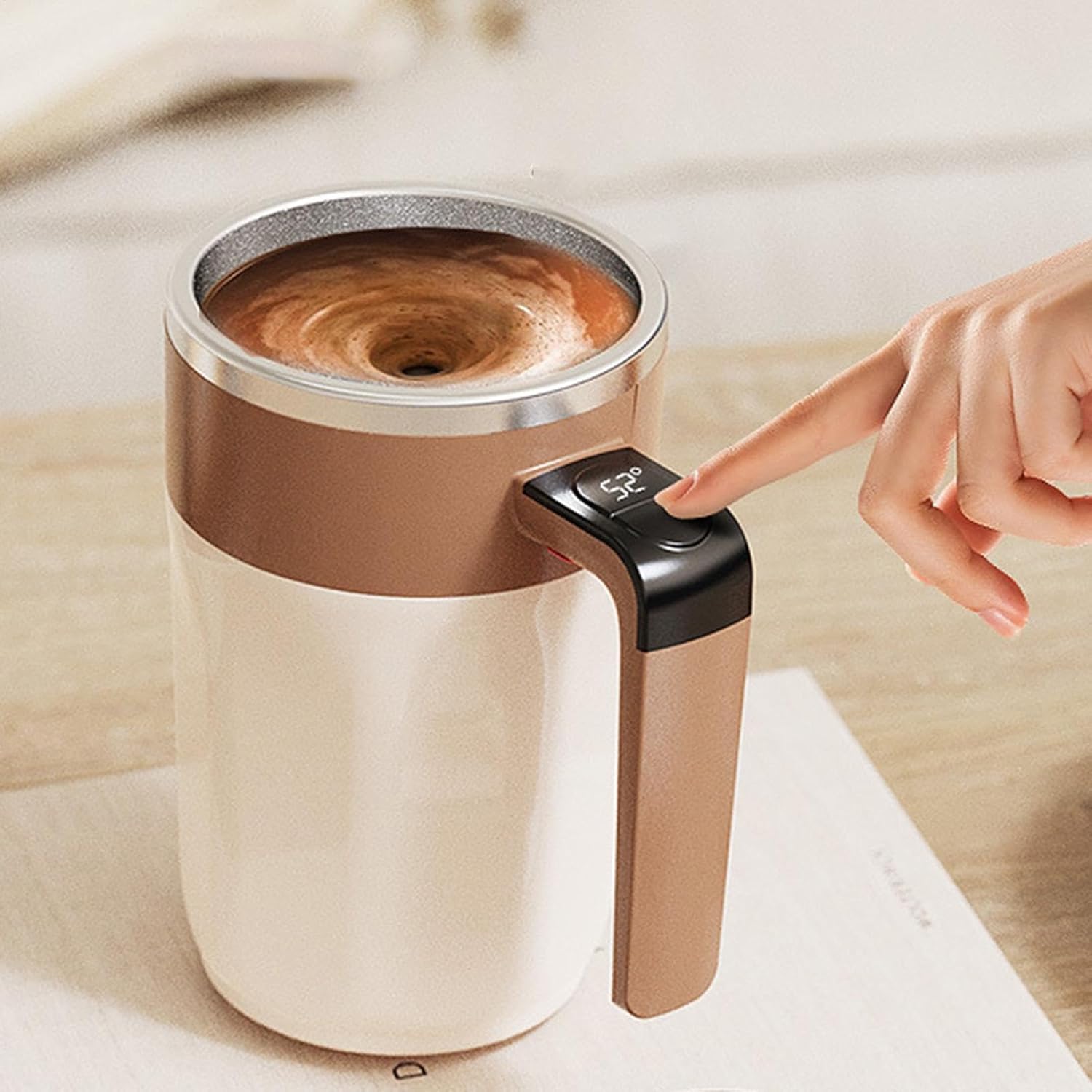 HOMERO Automatic Stirring Coffee Rechargeable Mug with Digital Display - 400ml