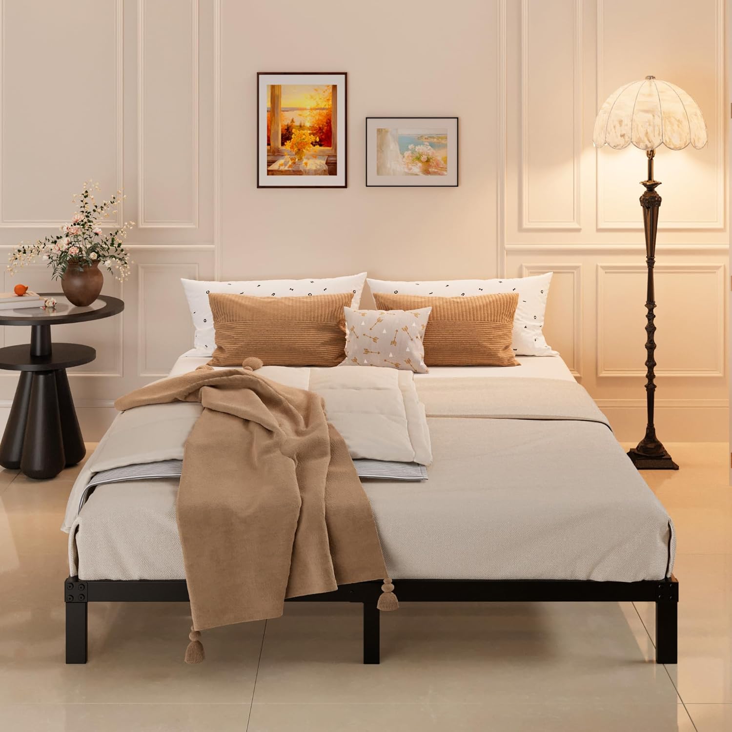 Heavy Duty Metal Bed Frame with Underbed Storage