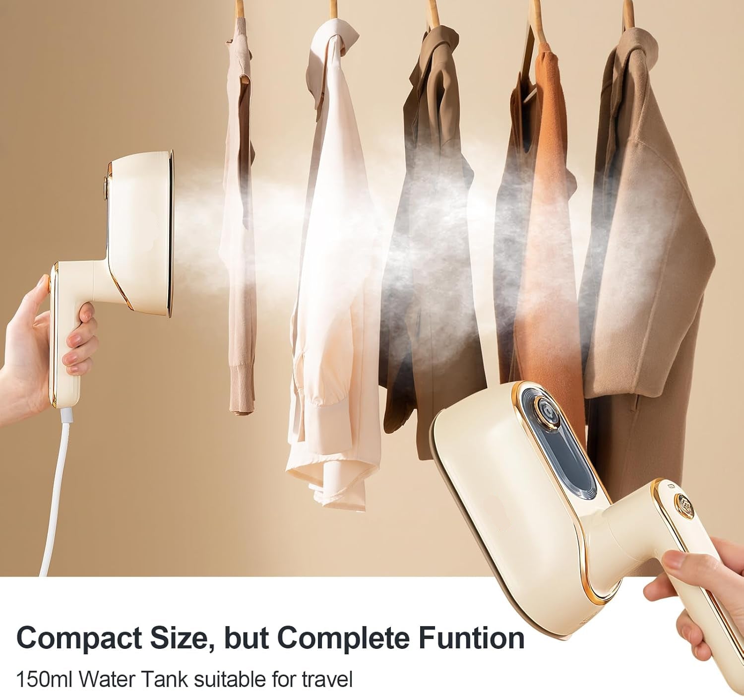 HOMERO Foldable Garment Steamer with Dual-Mode Ironing - 150ml Tank