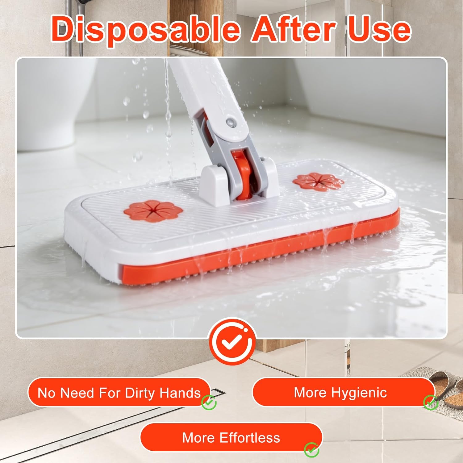 Dry Wet Cleaning Floor Mop with Flexible Clip and Washable Cloth