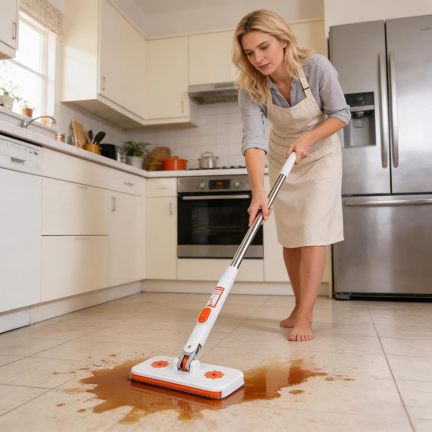 Dry Wet Cleaning Floor Mop with Flexible Clip and Washable Cloth