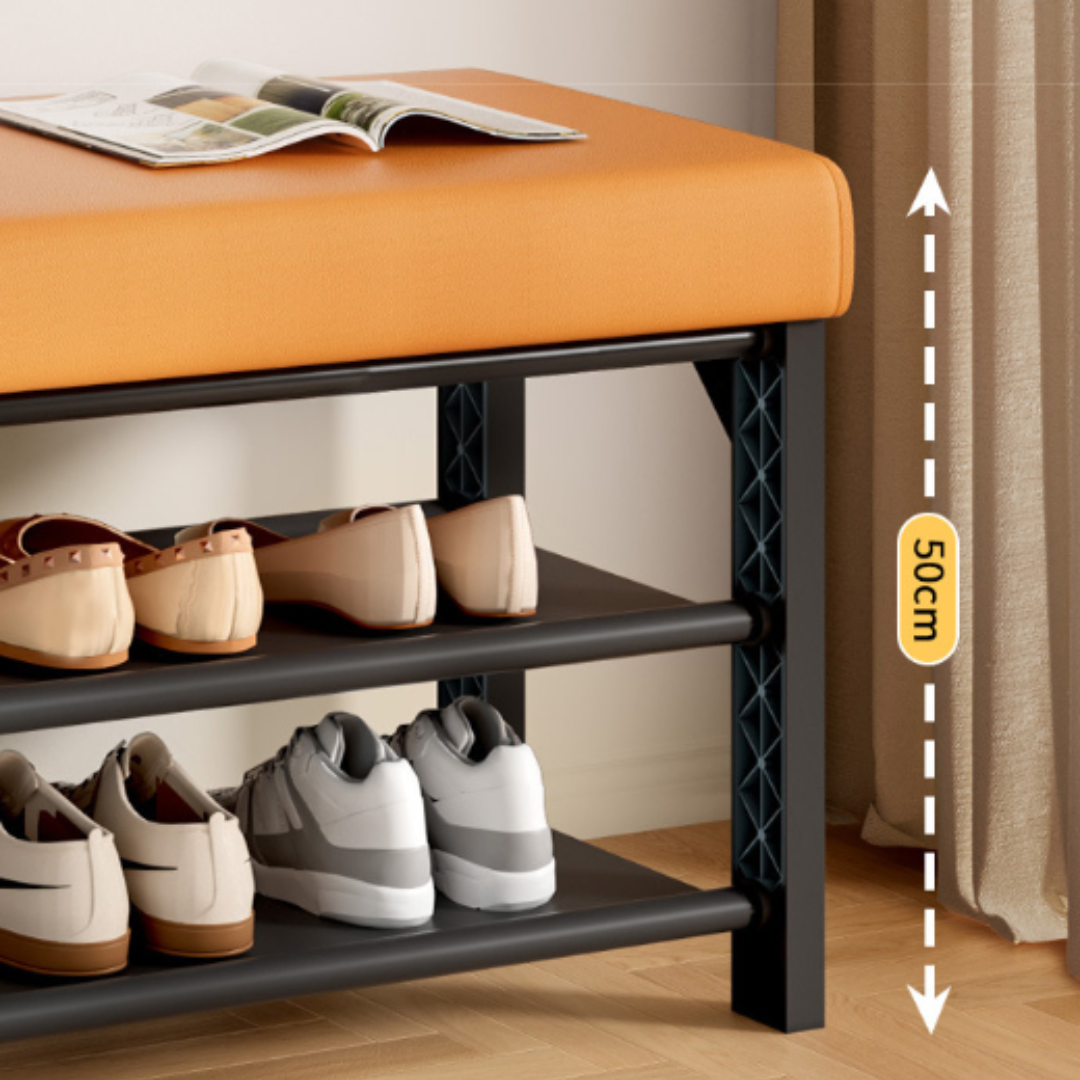 Premium Entryway Shoe Organizer Bench with Padded Seat