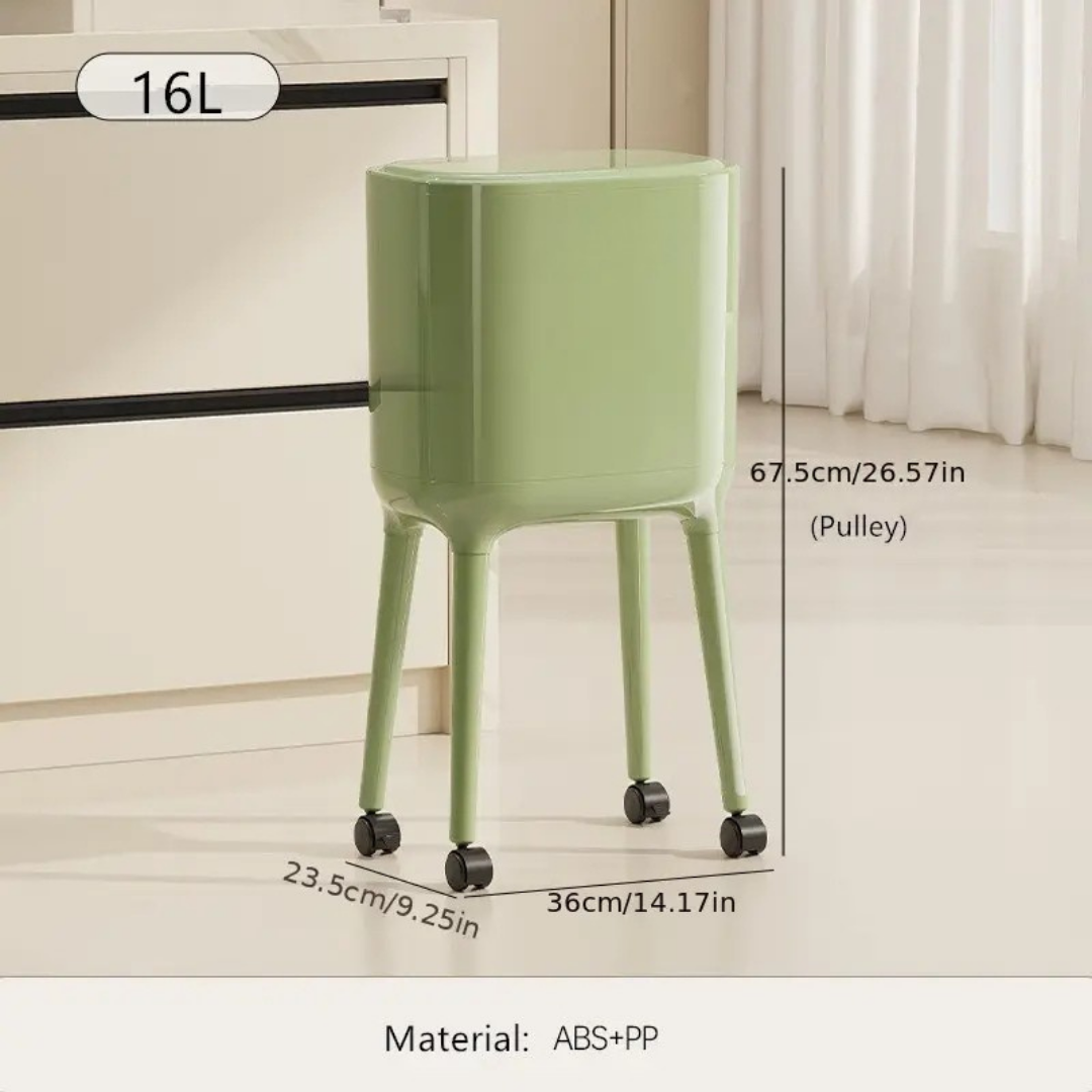 HOMERO Nordic Style High Foot Push Lid Trash Can - 16L