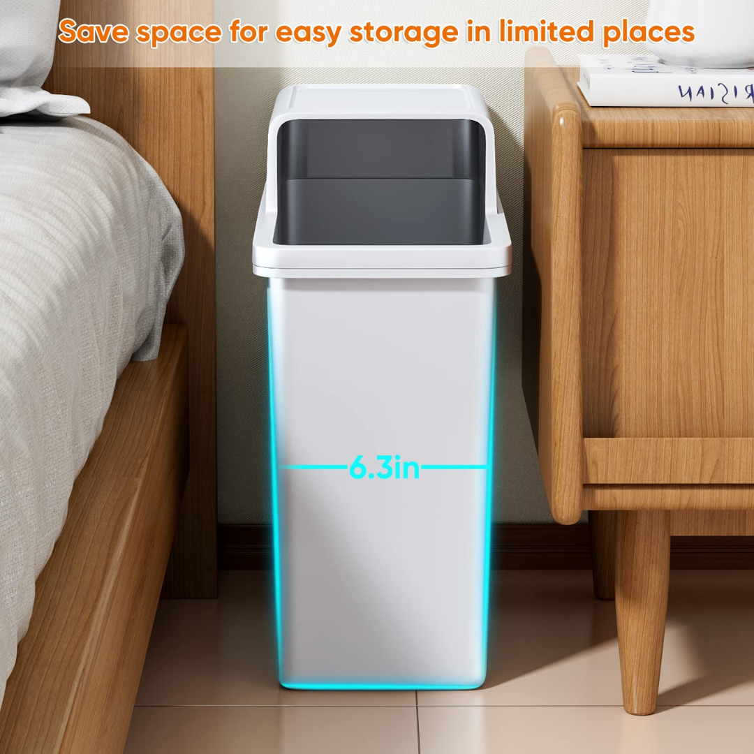 HOMERO Slim Bathroom Odor-Locking Trash Can - 14L