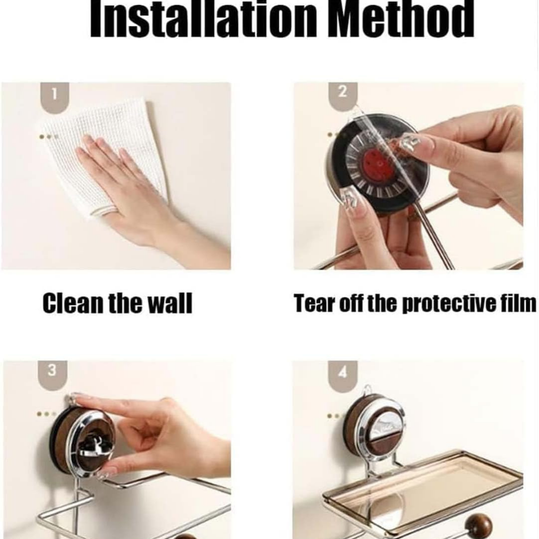 HOMERO Stainless Steel Suction Cup Organizer with Paper Holder