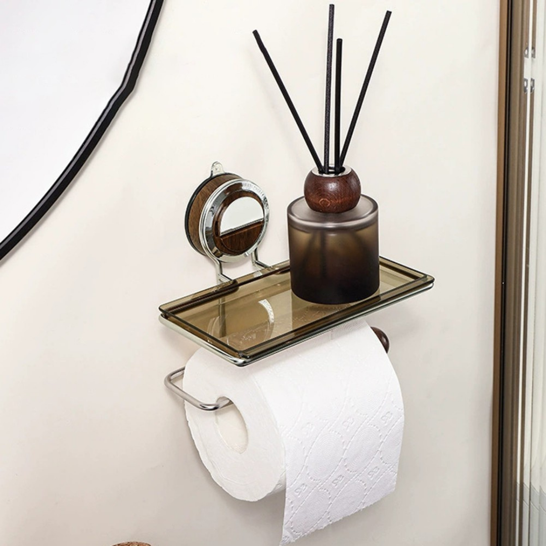 HOMERO Stainless Steel Suction Cup Organizer with Paper Holder