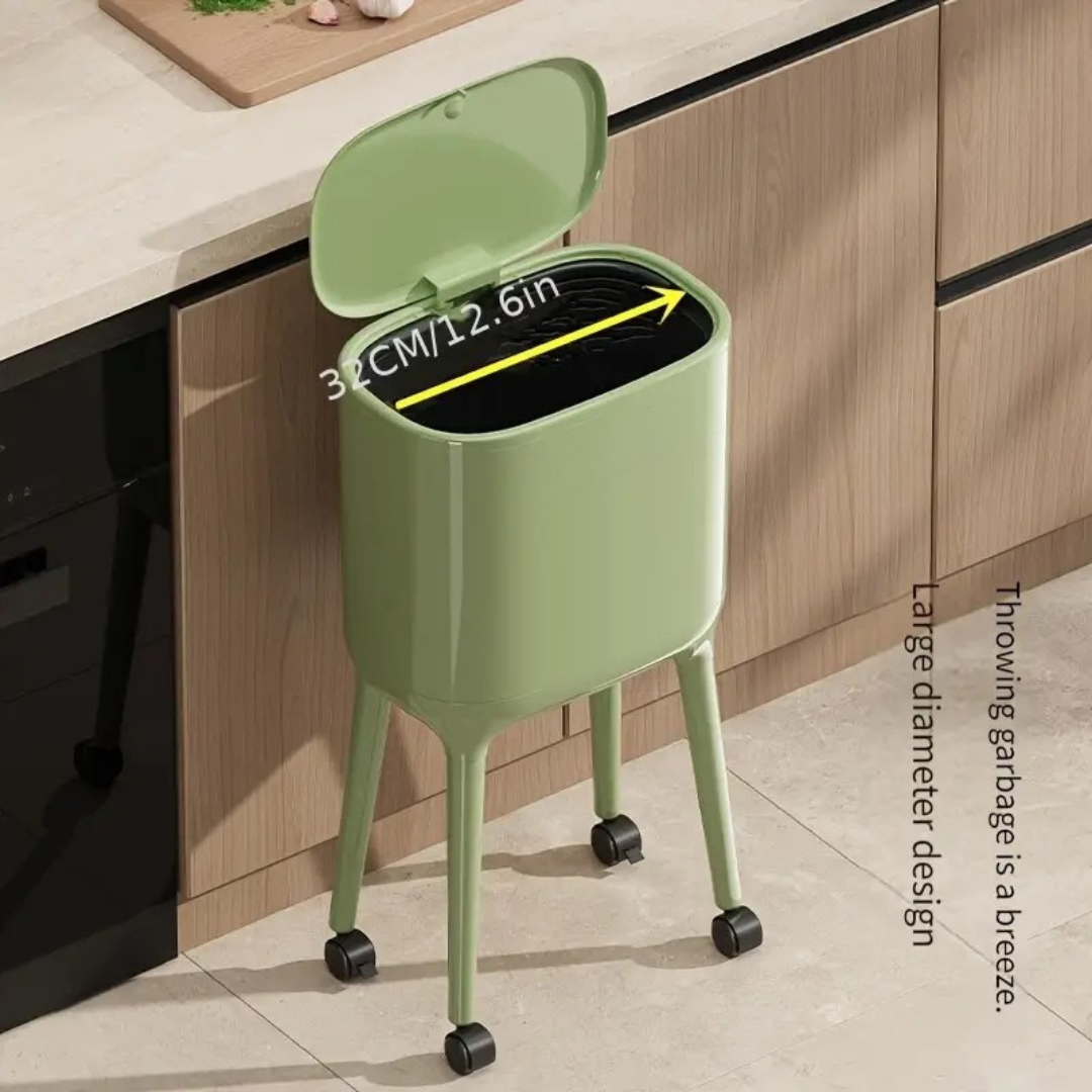HOMERO Nordic Style High Foot Push Lid Trash Can - 16L