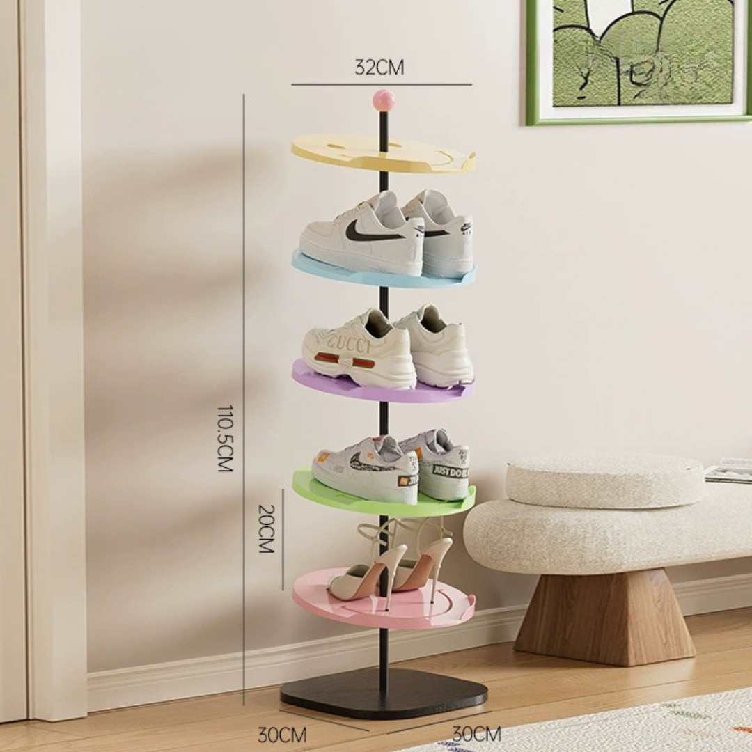 Homero Multi-Layer Smiley PET Wood Shoe Rack