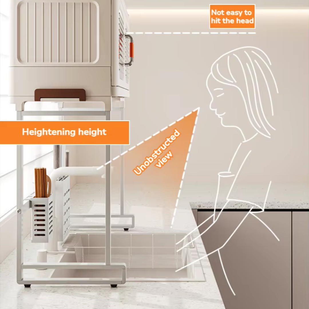 HOMERO Modern Kitchen Dish Drying Storage Shelf with Doors