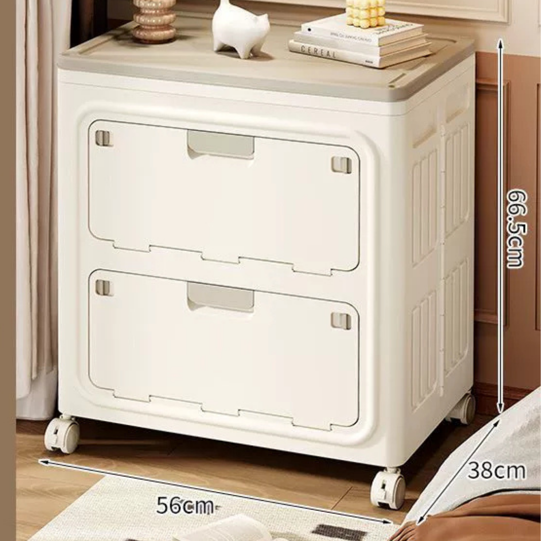 Multi Purpose Space-Saving & Stackable Foldable Storage Cabinet with Wheels