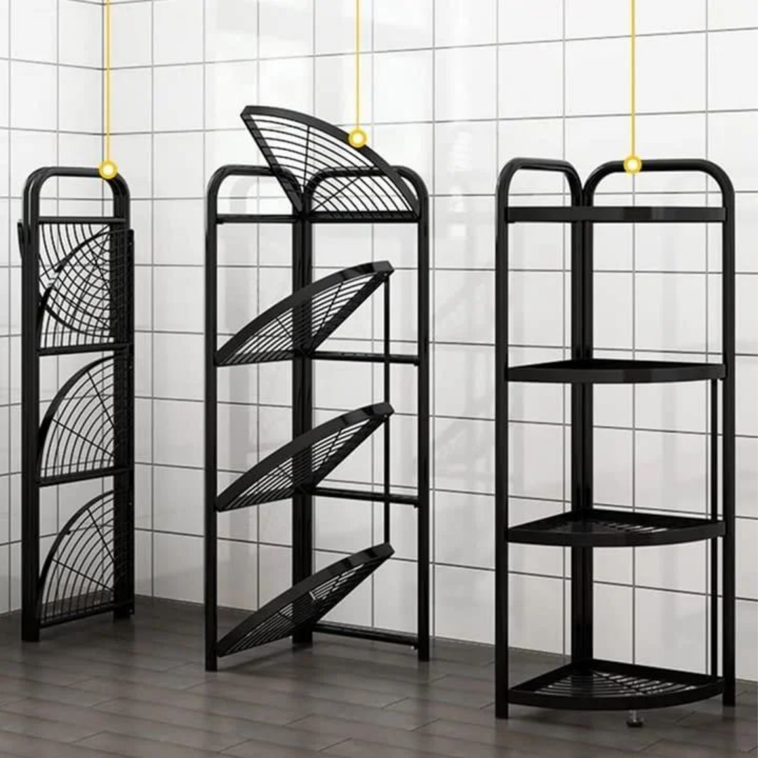 Homero Heavy-Duty Carbon Steel Multi-Purpose Space Saving Corner Shelf Rack