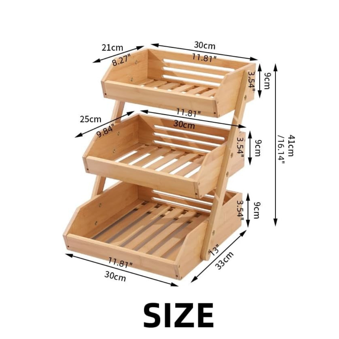 HOMERO 3-Tier Design Multipurpose Bamboo Storage Rack
