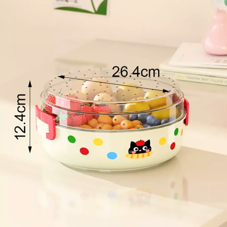 Double-Layer Fruit Drain Box for Home & Kitchen Storage