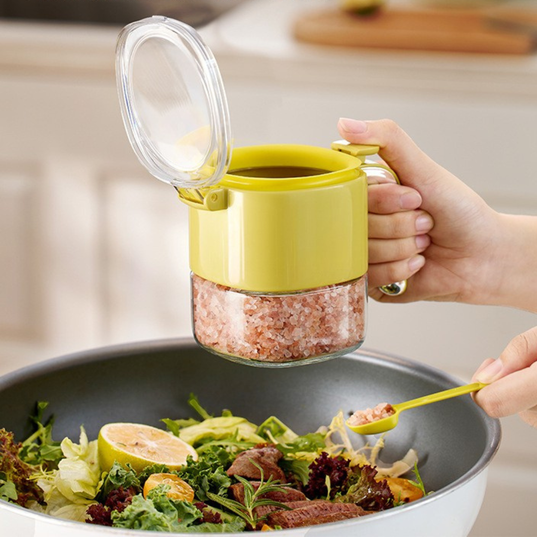 Homero Multi-Purpose One-Hand Operated Spice Jar with Flip Cap