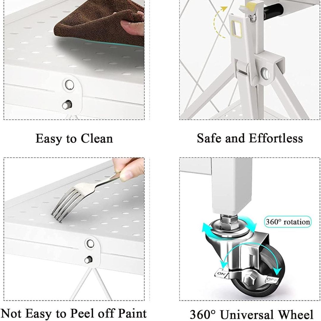 Multi-Use Heavy Duty Foldable Storage Shelf with Wheels