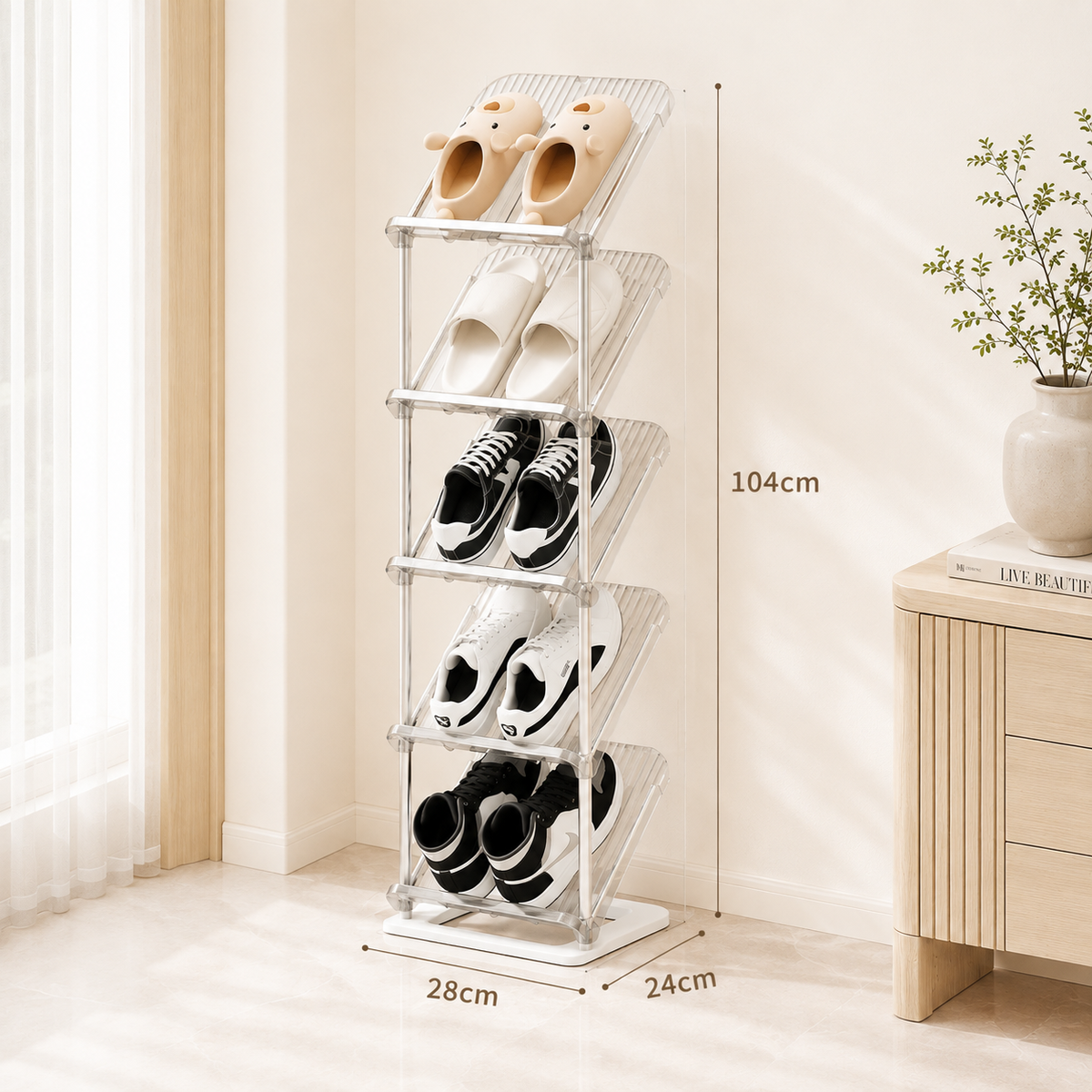 Homero Elegant Multi-Tier Outdoor Shoe and Utility Rack