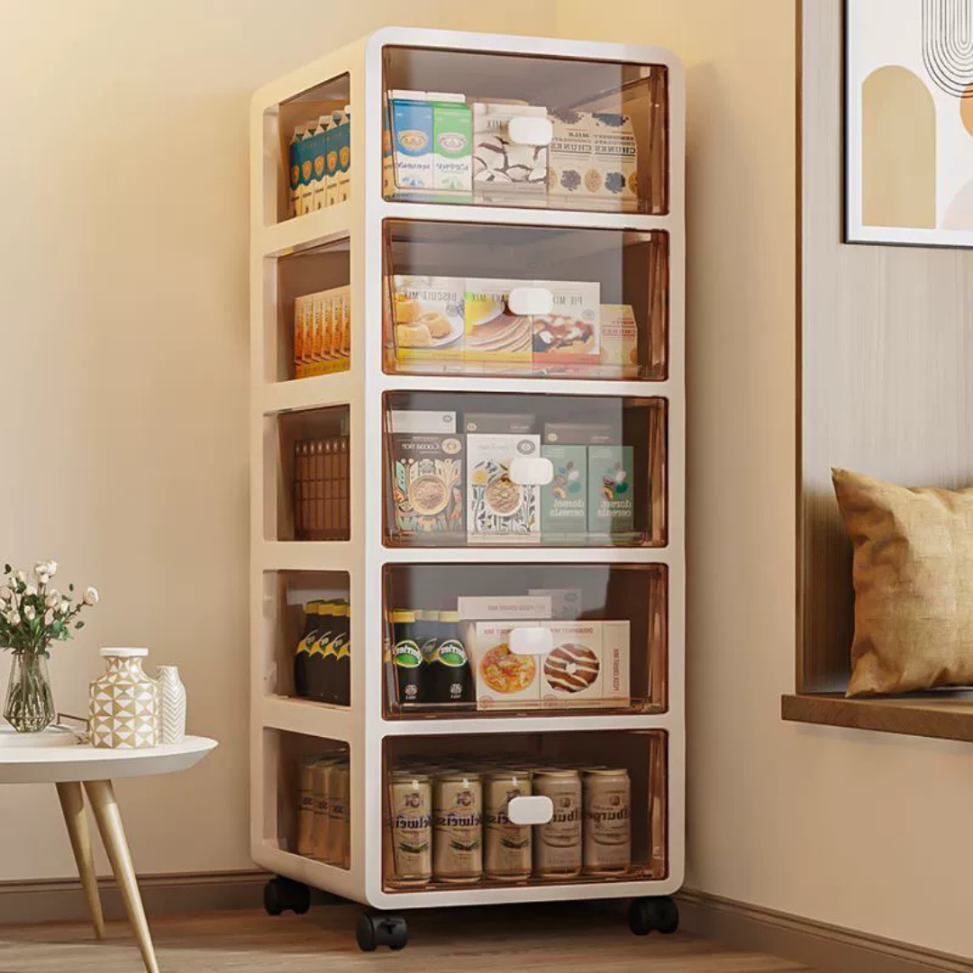 HOMERO Multi-Layer Plastic Drawer Mobile Slim Storage Cabinet