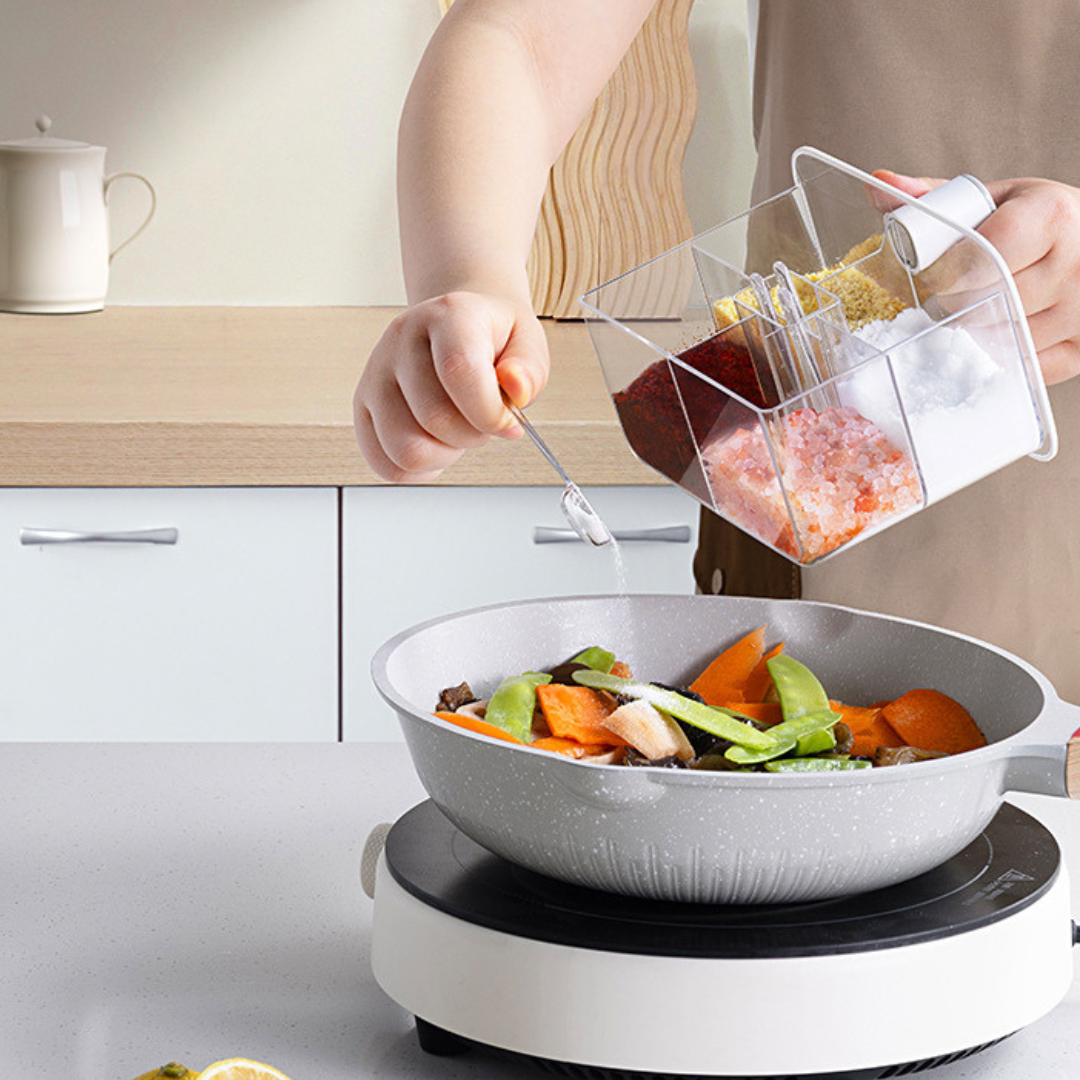 4 Compartment Premium Wall Mounted Spice Organizer Container - 250ml