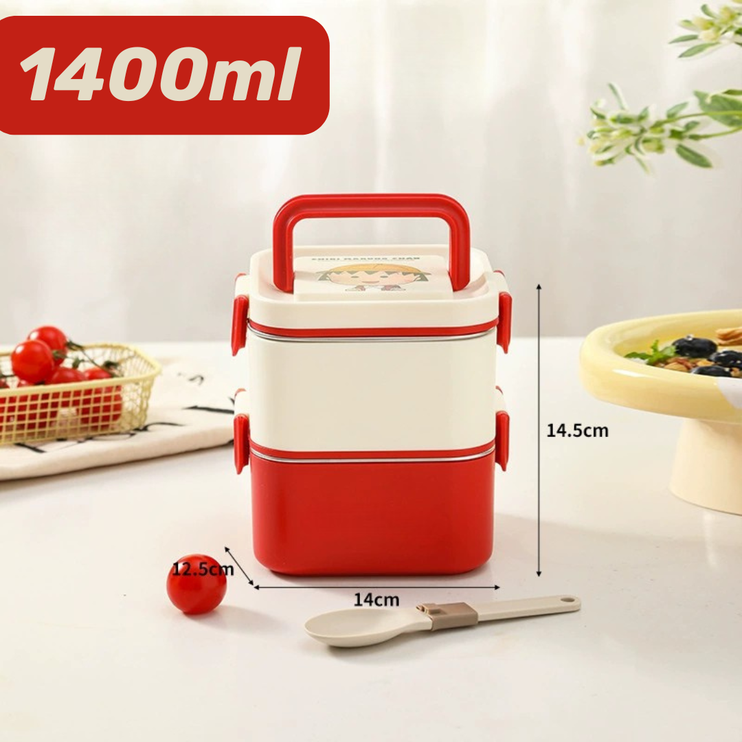 Premium Stainless Steel Leak Proof Bento Lunch Box with Cutlery