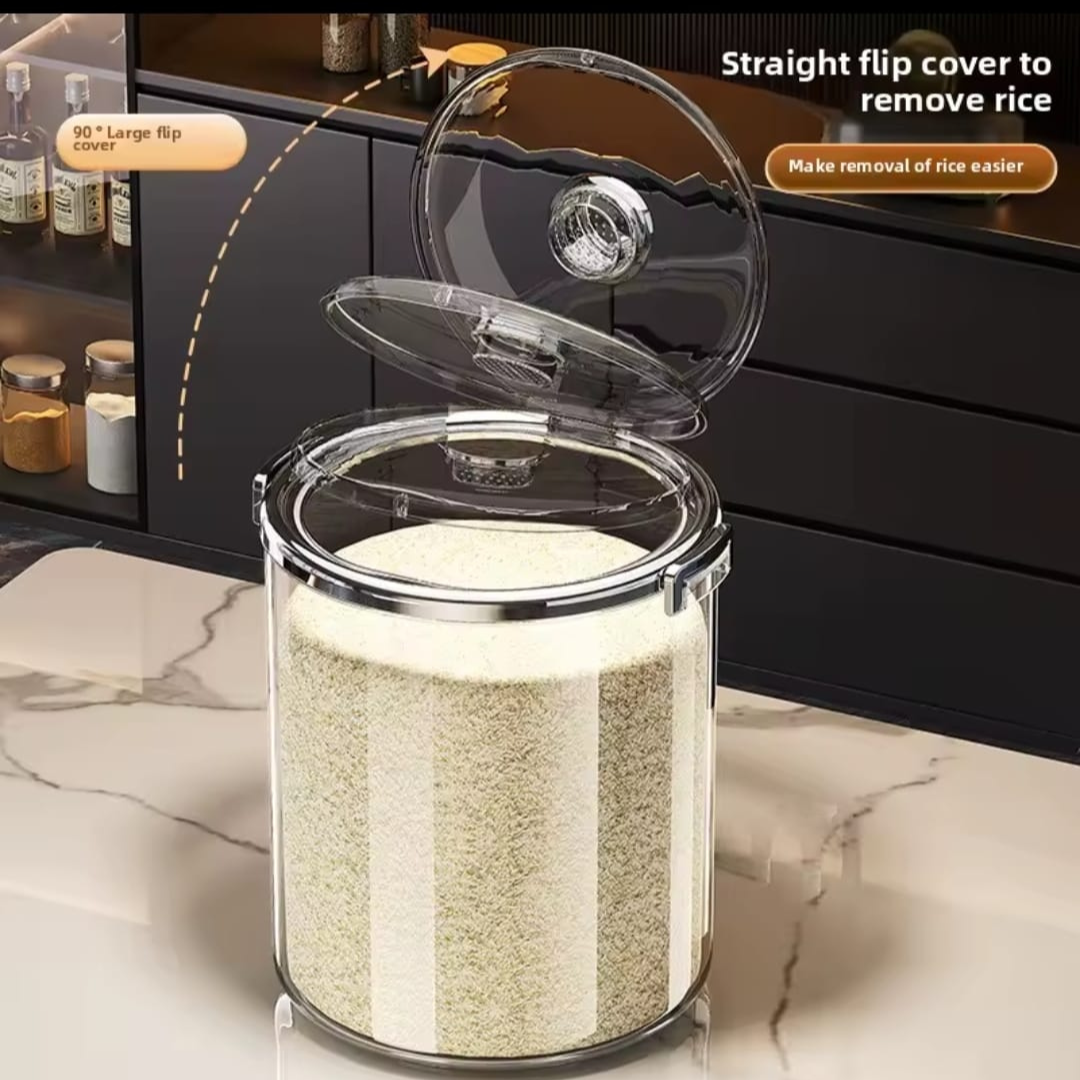 Homero Multi-Purpose Acrylic Airtight Grain Containers with Wide Flip-Top Opening