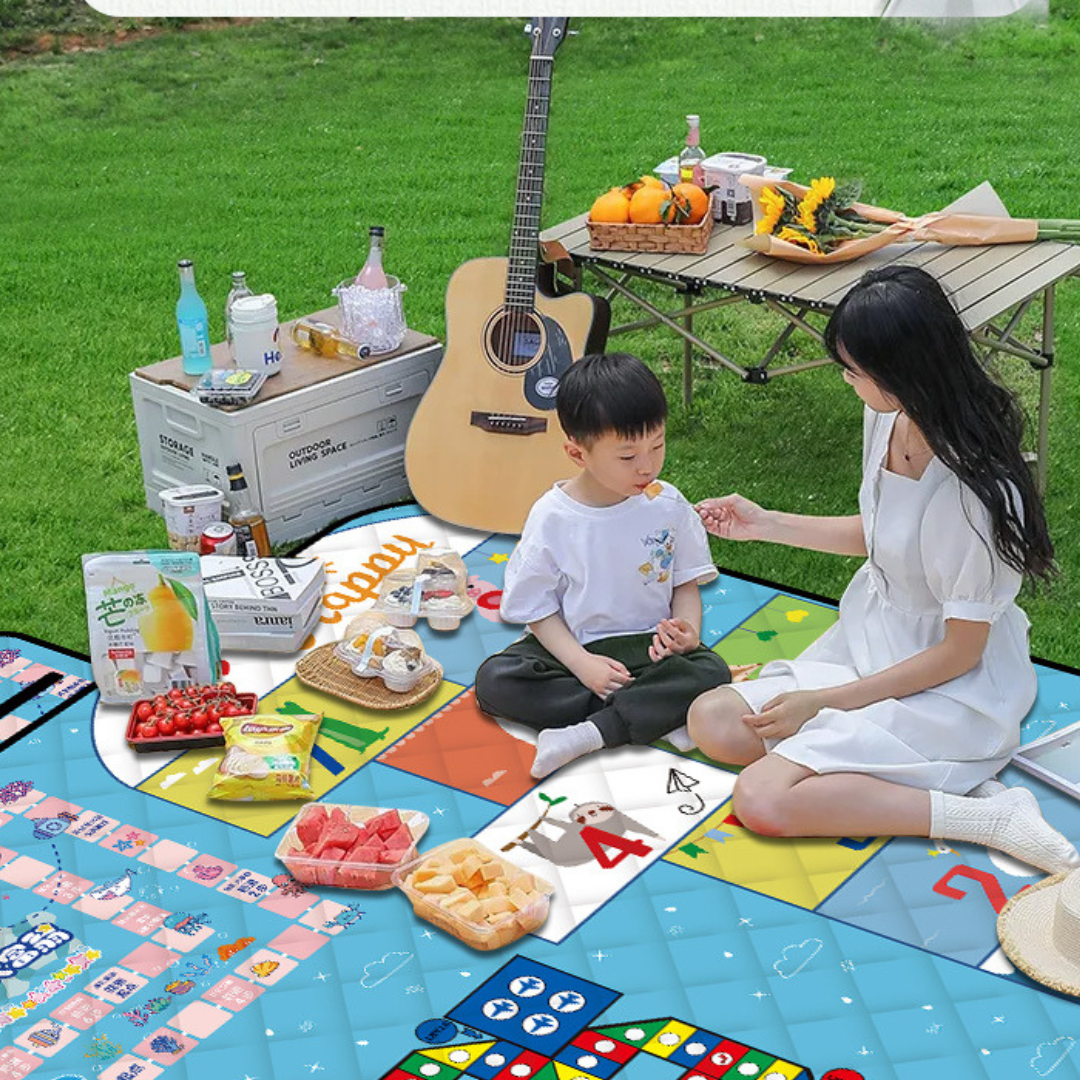 Foldable Waterproof Outdoor Camping Mat with Triple-Layer Protection