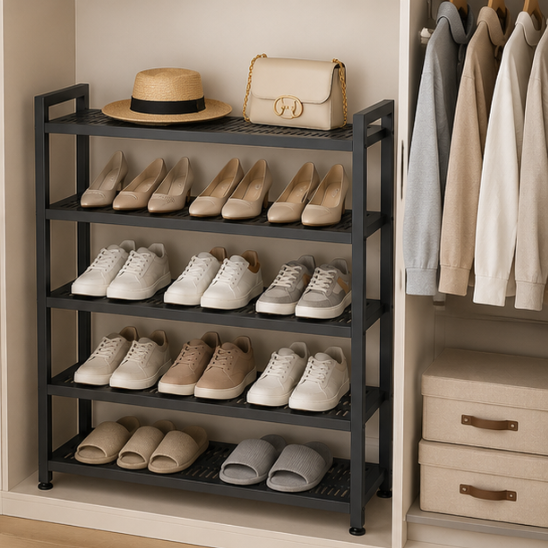 5-Layer Shoe Organizer Rack with Sturdy Carbon Steel Frame
