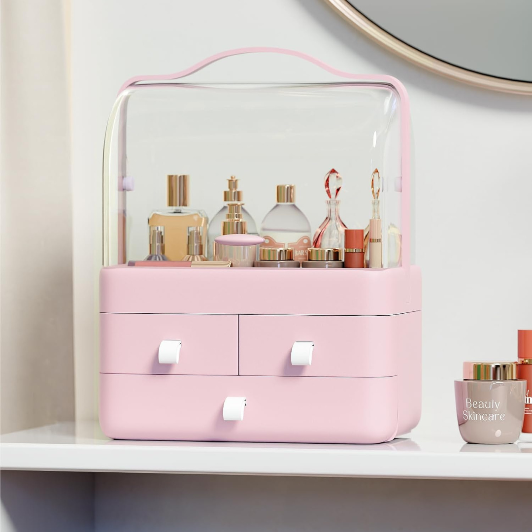 Multi Purpose Makeup & Skincare Organizer Box with Carry Handle