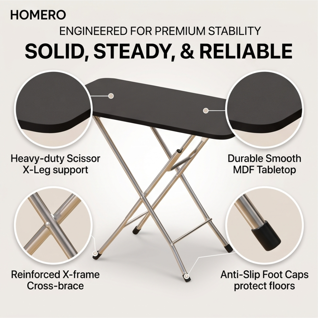 Multipurpose Space Saving Foldable Metal Frame Utility Table