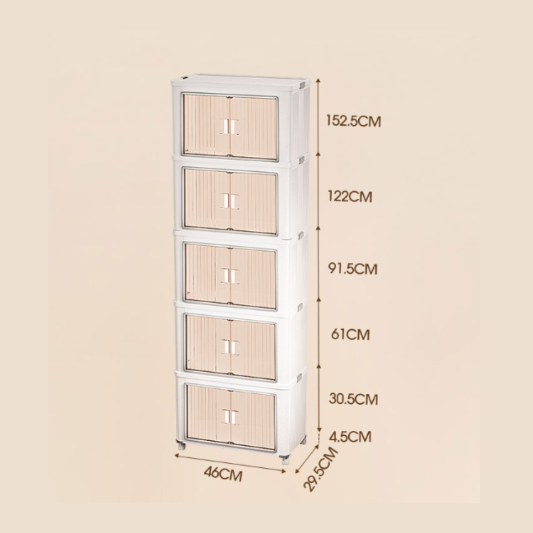 Stackable Multi-Layer Storage Cabinet