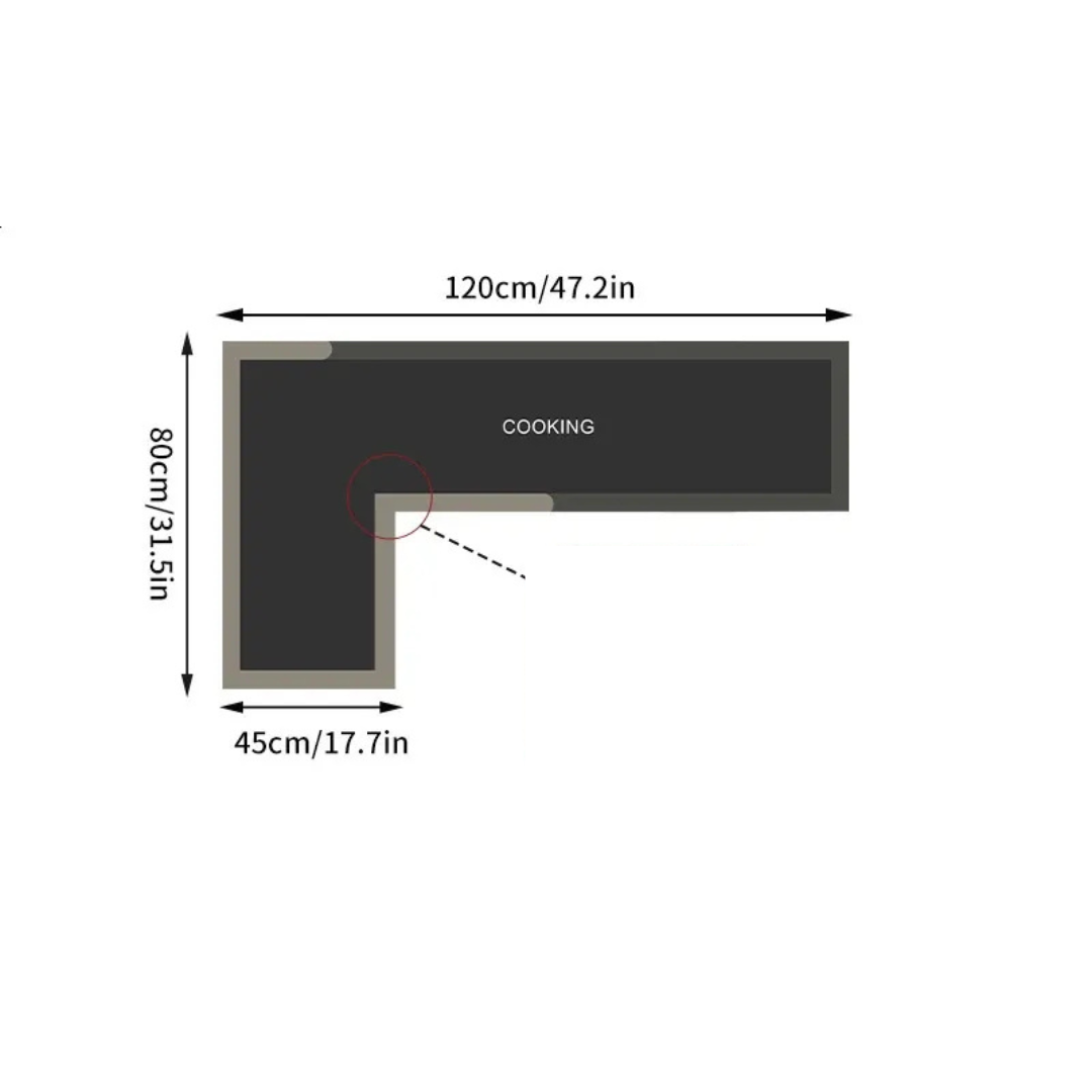 L-Shaped Water Absorbing Mat with Anti-Slip Design